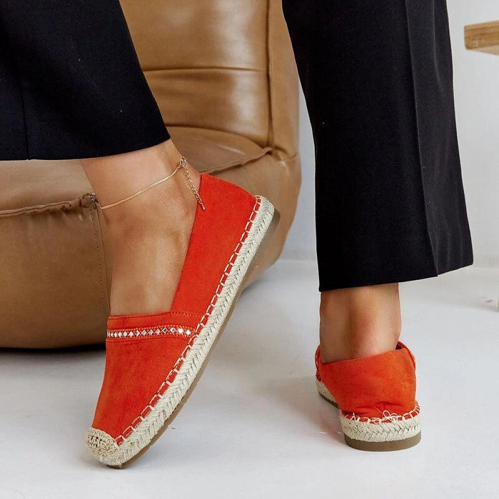 Pomarańczowe espadryle z cyrkoniami Abia - Solea