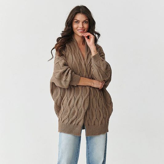 Sweter Kardigan Model S163 Cappuccino - Makadamia