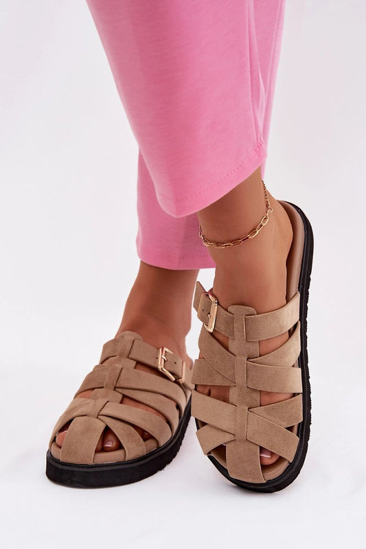 Sandał Klapki Model Roselisse MAN0383 Dark Beige - Step in style