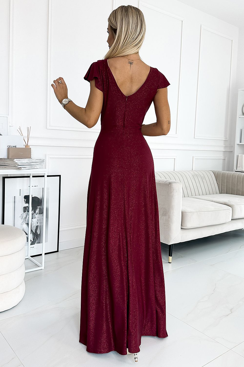  Sukienka Model Crystal 411-8 Bordo - Numoco 