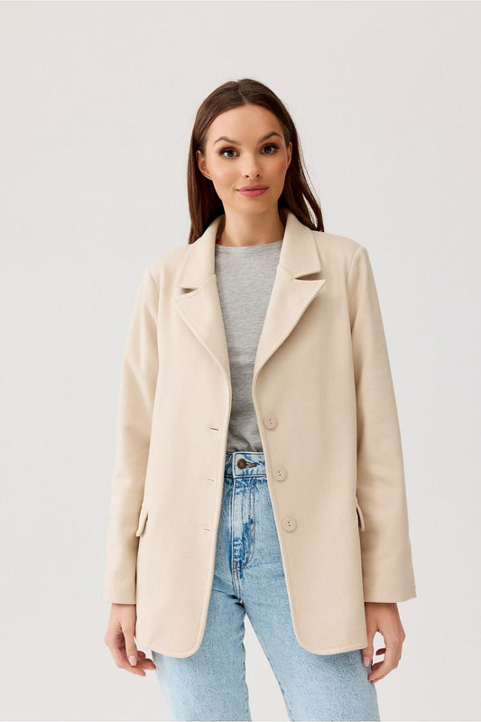   Marynarka Model Freya BEZ ZAK0016 Beige - Roco Fashion 