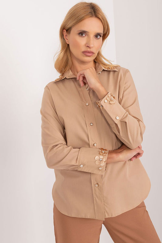   Koszula Damska Model LK-KS-509574.71 Dark Beige - Lakerta 