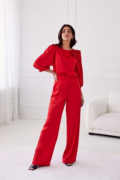   Spodnie Damskie Model Elsa CZE SPD0034 Red - Roco Fashion 