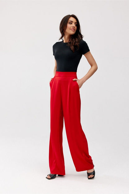   Spodnie Damskie Model Elsa CZE SPD0034 Red - Roco Fashion 