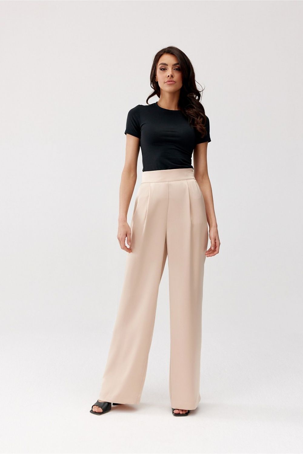  Spodnie Damskie Model Elsa BEZ SPD0034 Beige - Roco Fashion 