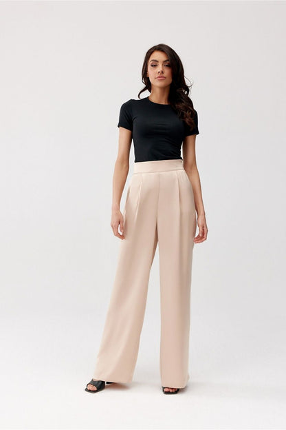   Spodnie Damskie Model Elsa BEZ SPD0034 Beige - Roco Fashion 