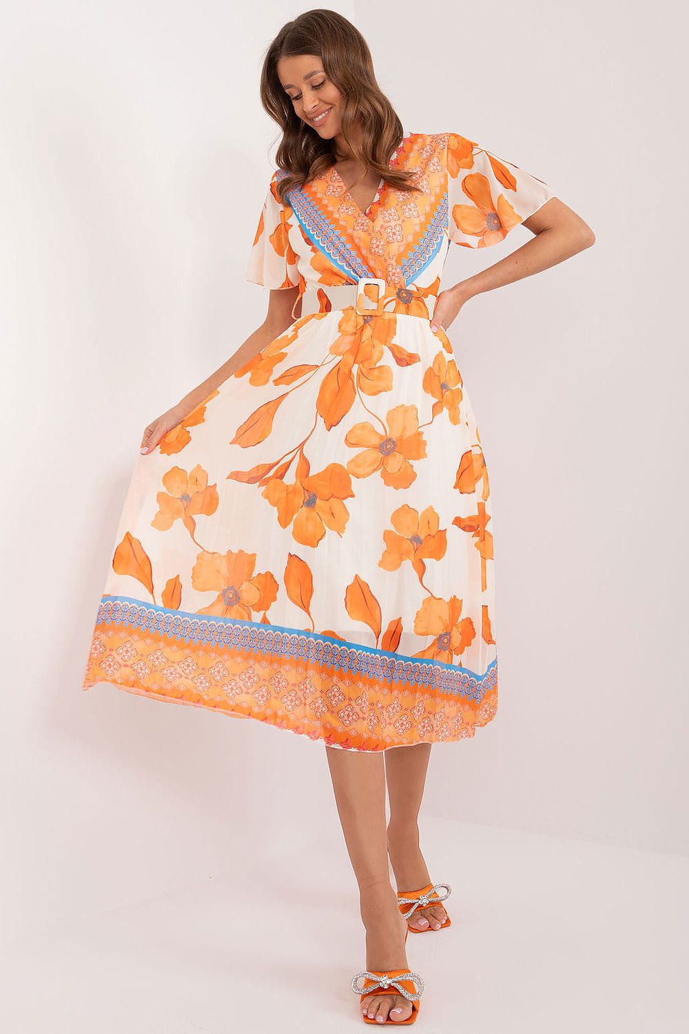  Sukienka Model DHJ-SK-11331-5.19 Orange - Italy Moda 