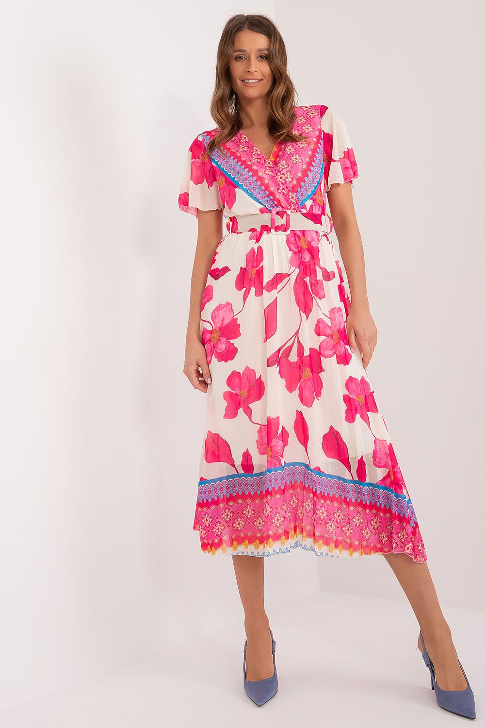  Sukienka Model DHJ-SK-11331-5.19 Dark Pink - Italy Moda 