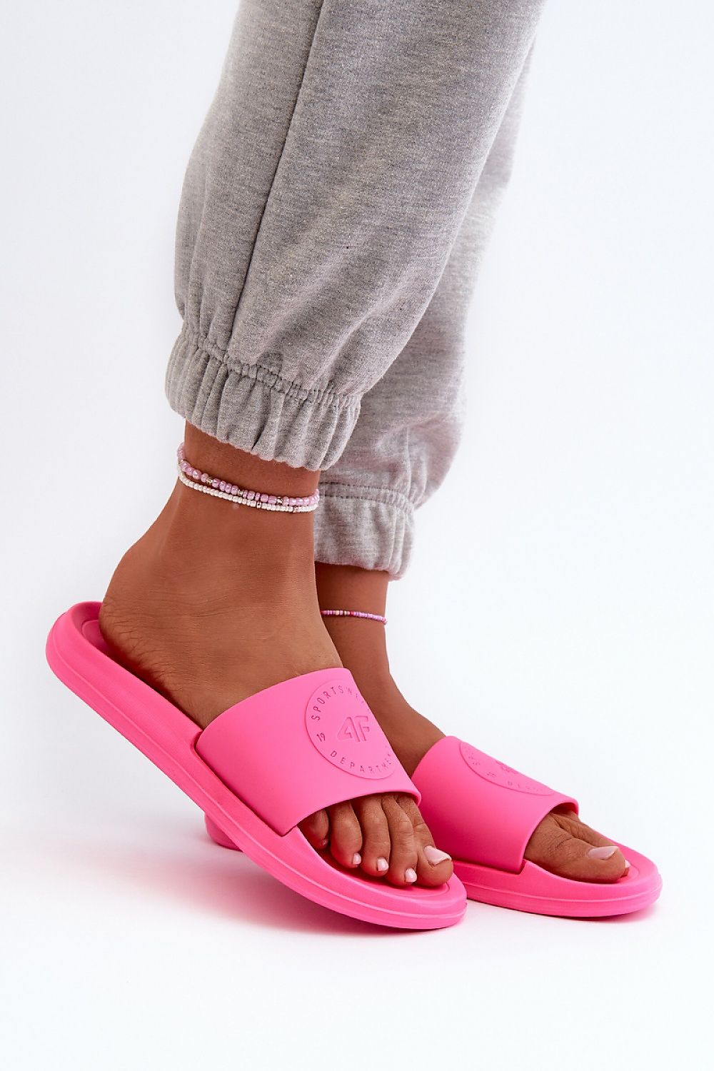  Sandał Klapki Model 4FMM00FFLIF045-53S Fuksja - Step in style 