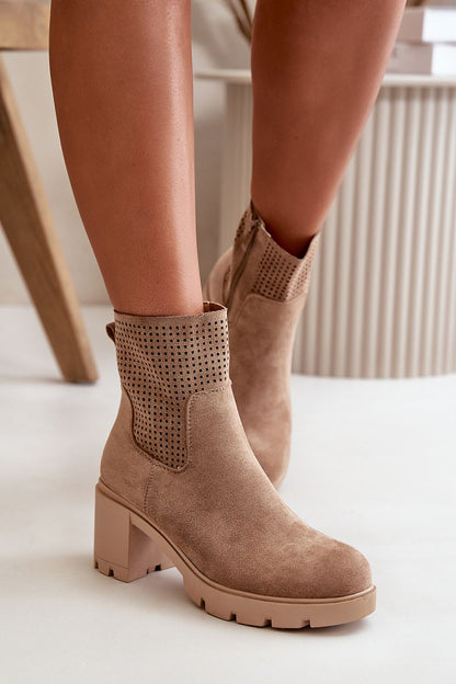   Botki Model Rashmi RMR23108A-18 Beige - Step in style 
