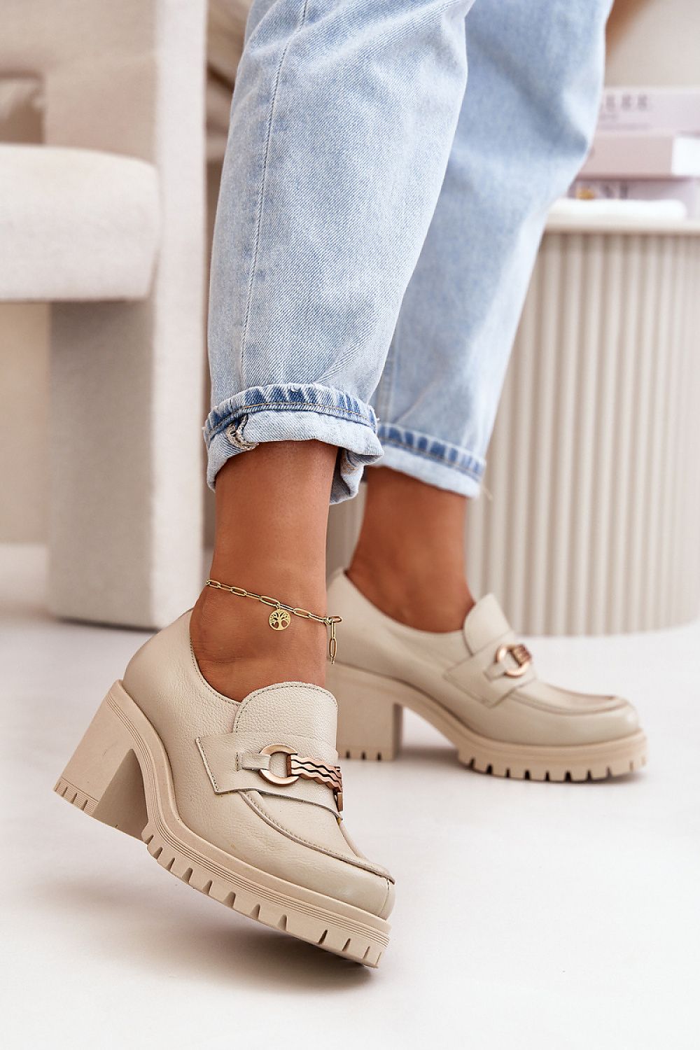   Półbuty Model Zazoo 20175 Light Beige - Step in style 
