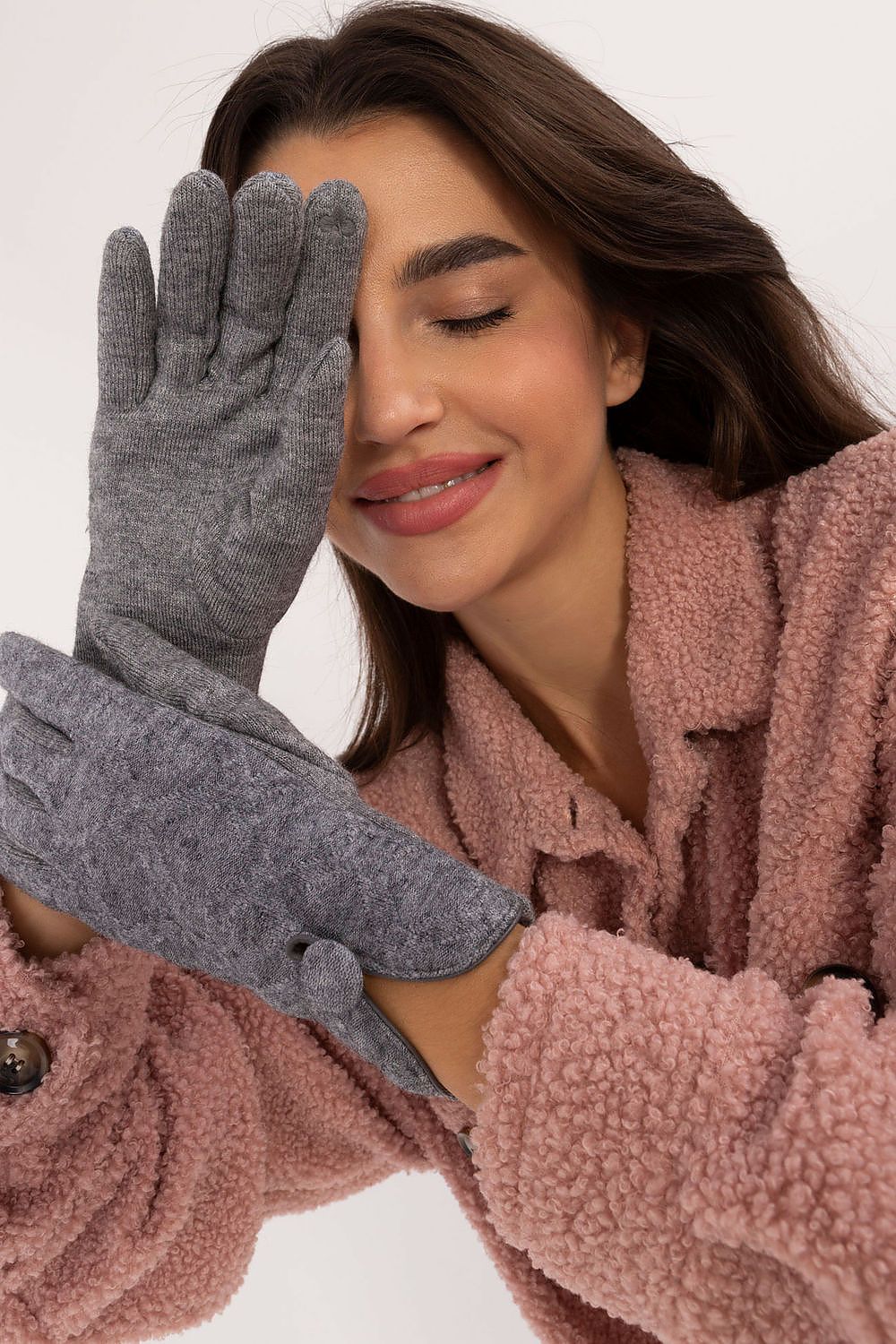   Rękawiczki Model AT-RK-23903.55 Grey - AT 