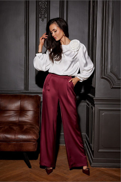  Spodnie Damskie Model Elsa BOR SPD034 Bordo - Roco Fashion 