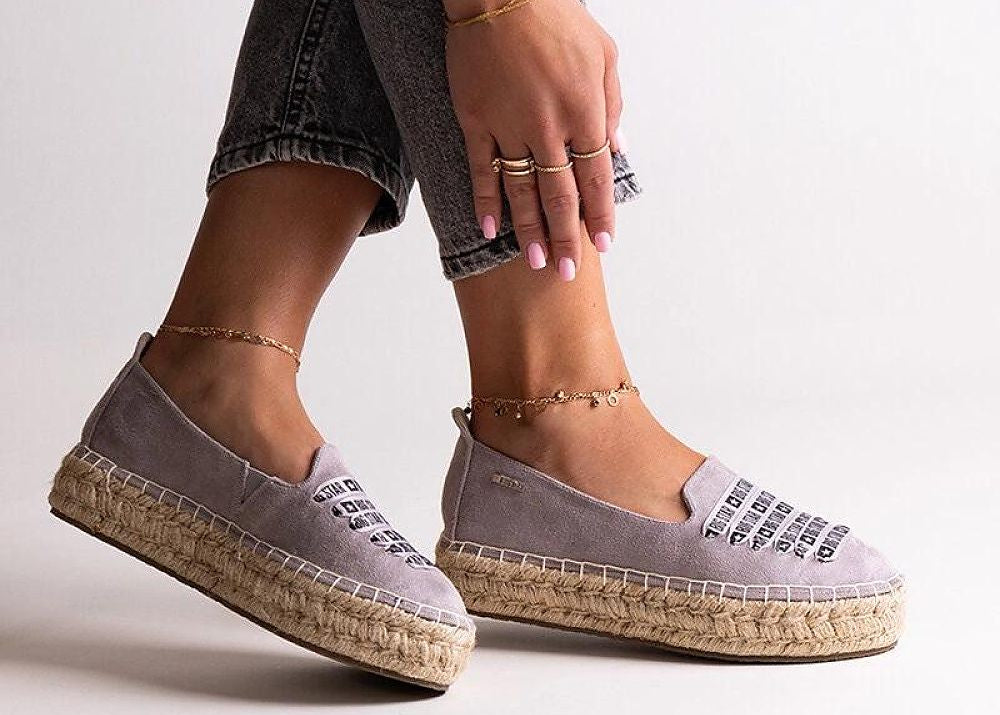   Szare espadryle Big Star JJ274890 - Solea 