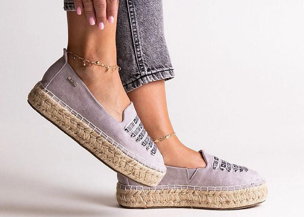   Szare espadryle Big Star JJ274890 - Solea 