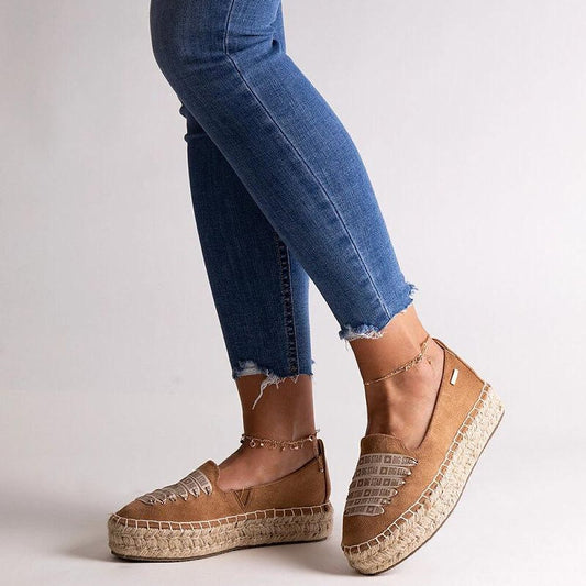   Brązowe espadryle Big Star JJ274892 - Solea 