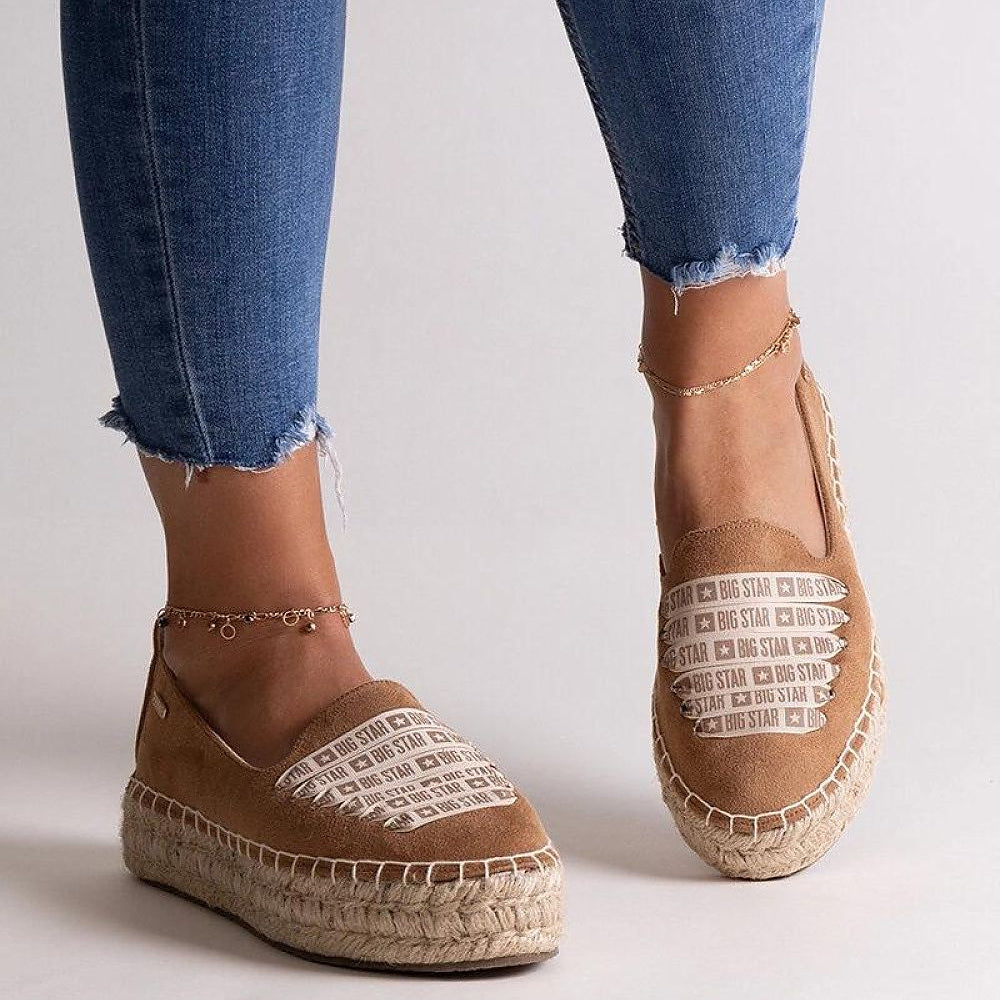   Brązowe espadryle Big Star JJ274892 - Solea 