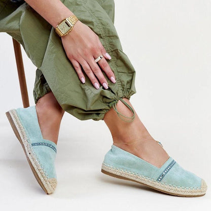   Zielone espadryle z cyrkoniami Abia - Solea 