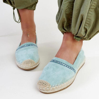   Zielone espadryle z cyrkoniami Abia - Solea 