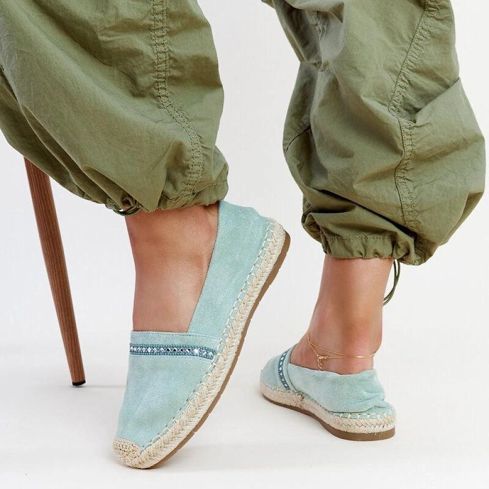   Zielone espadryle z cyrkoniami Abia - Solea 
