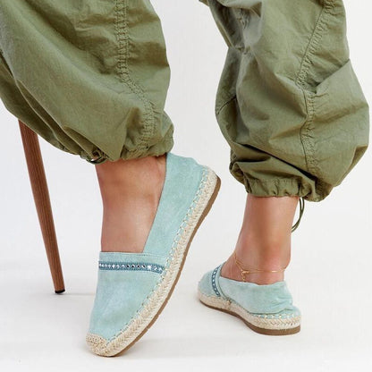   Zielone espadryle z cyrkoniami Abia - Solea 