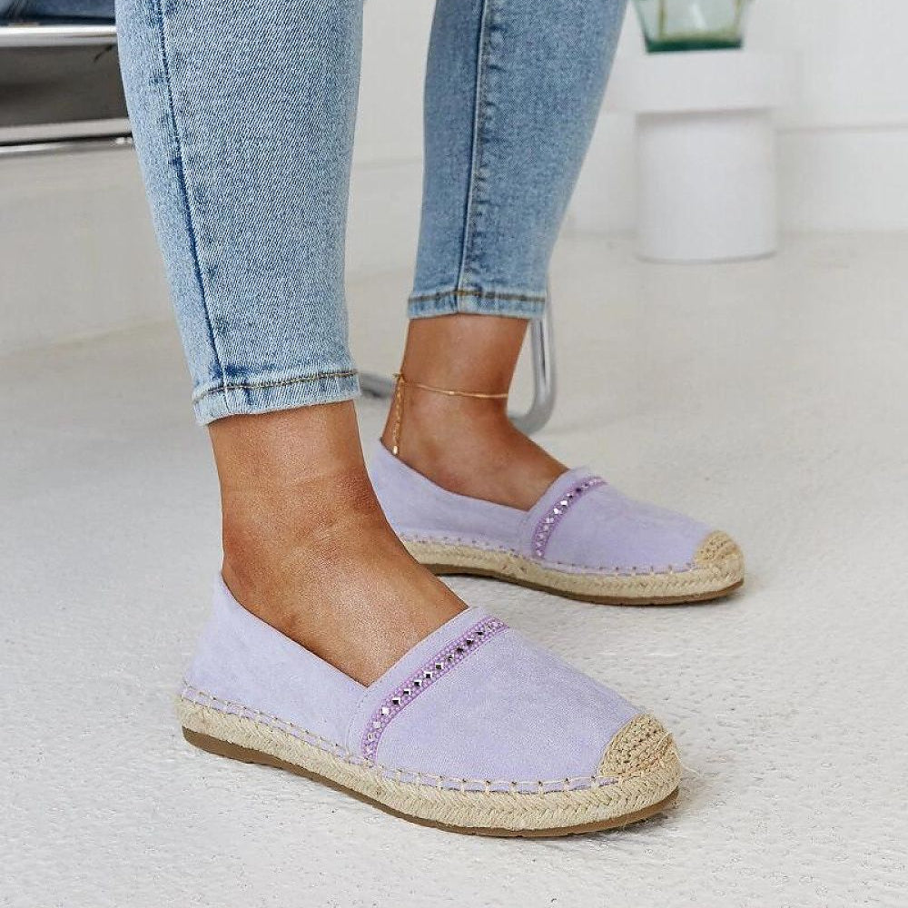  Fioletowe espadryle z cyrkoniami Abia - Solea 