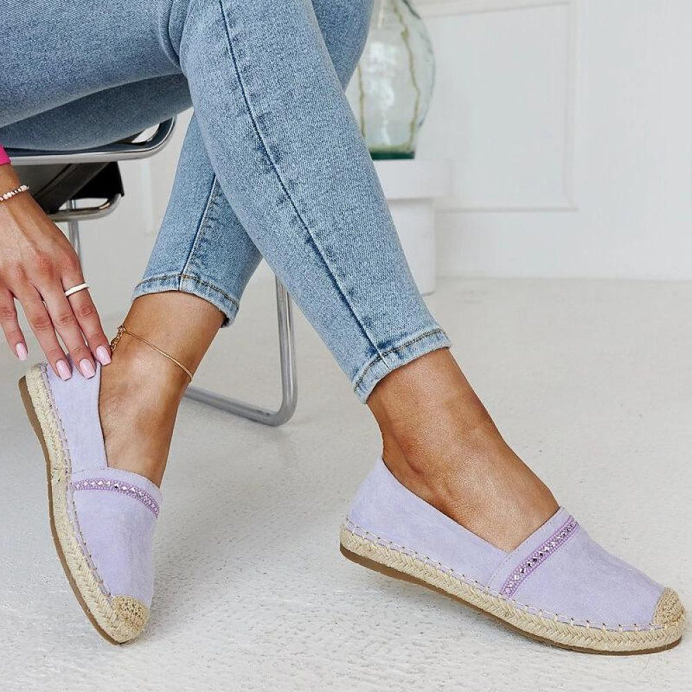   Fioletowe espadryle z cyrkoniami Abia - Solea 