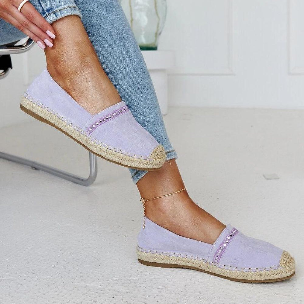   Fioletowe espadryle z cyrkoniami Abia - Solea 