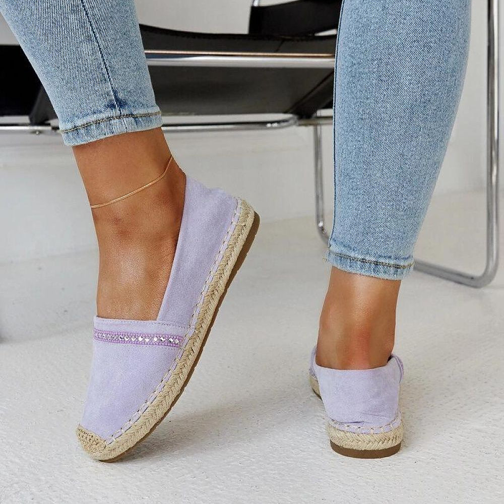   Fioletowe espadryle z cyrkoniami Abia - Solea 