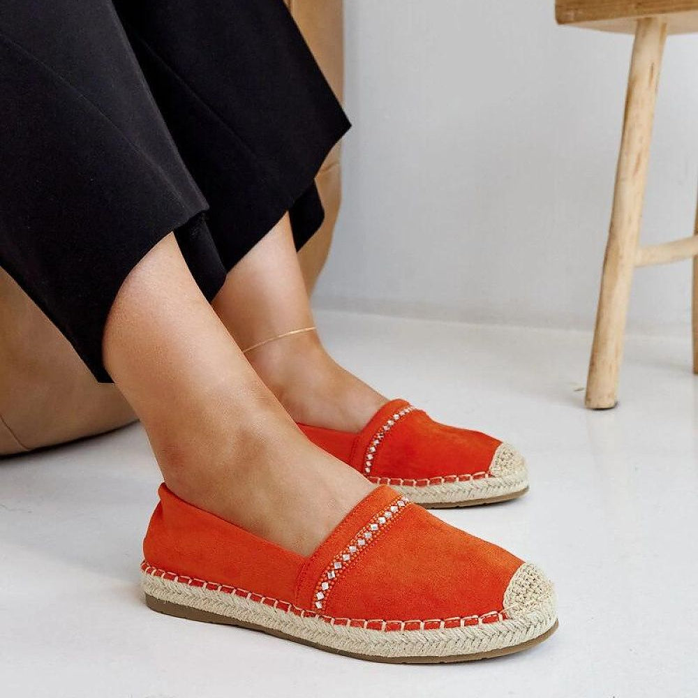   Pomarańczowe espadryle z cyrkoniami Abia - Solea 