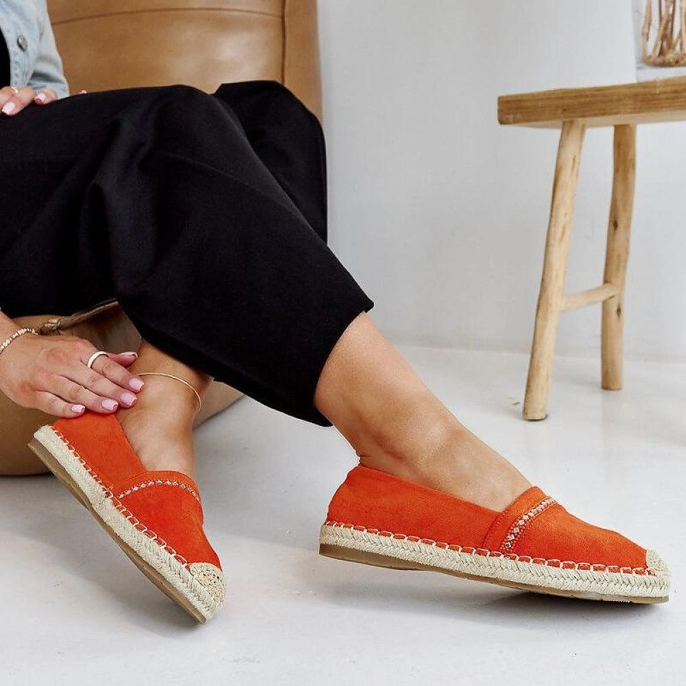   Pomarańczowe espadryle z cyrkoniami Abia - Solea 