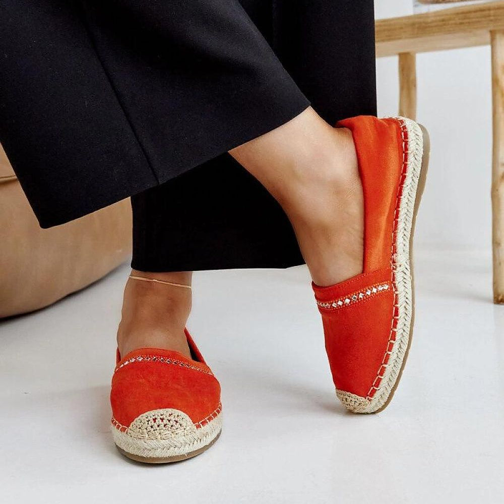   Pomarańczowe espadryle z cyrkoniami Abia - Solea 