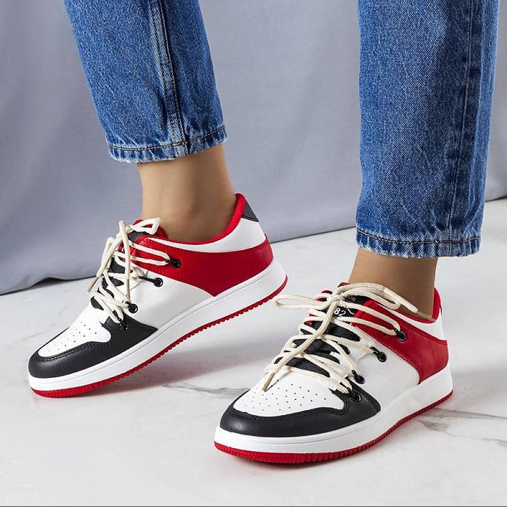   Czarno-czerwone retro sneakersy Shari - Solea 