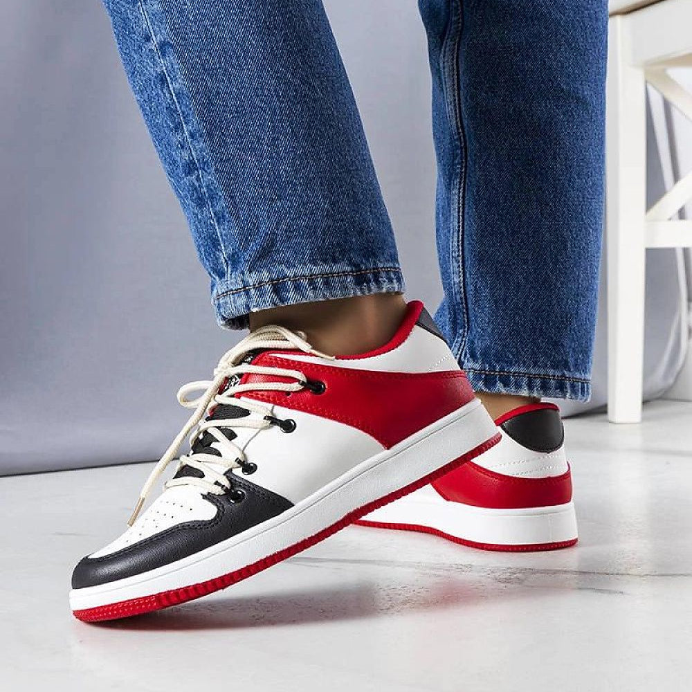   Czarno-czerwone retro sneakersy Shari - Solea 