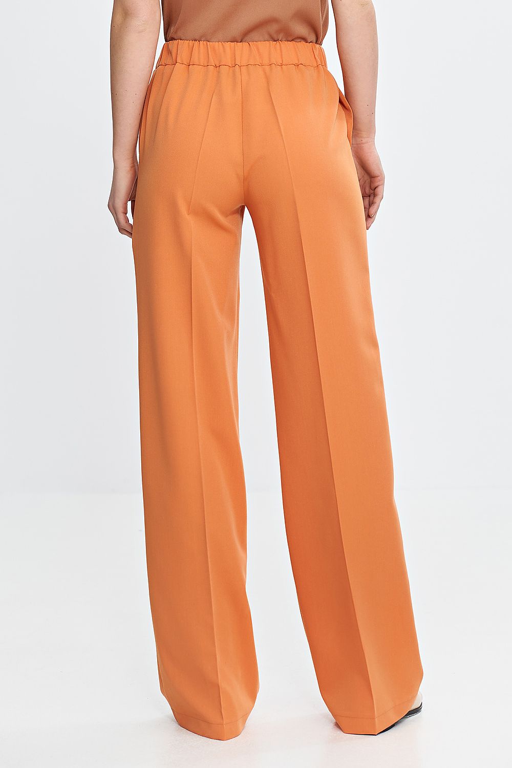   Spodnie wide leg z gumą w pasie SD113 Orange - Nife 