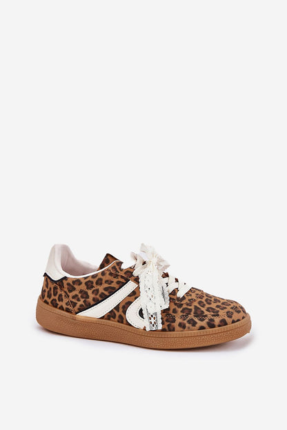   Buty Sportowe Model Zielle 88227 Brown Panterka - Step in style 