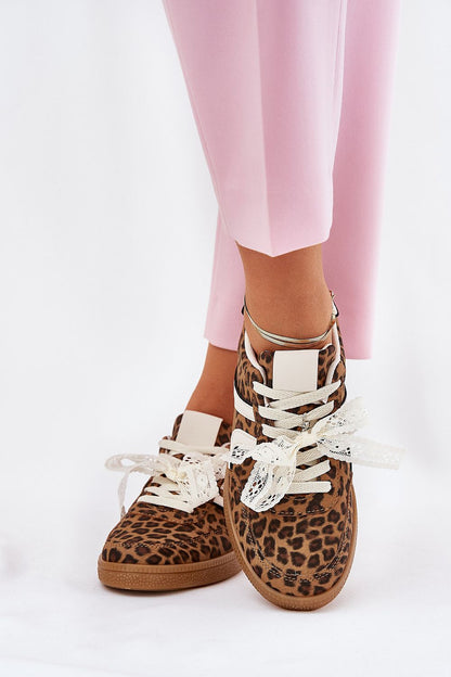   Buty Sportowe Model Zielle 88227 Brown Panterka - Step in style 