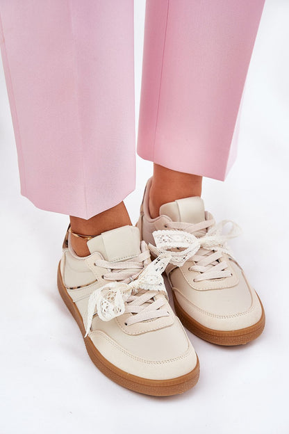   Buty Sportowe Model Zielle 88227 Beige/Panterka - Step in style 