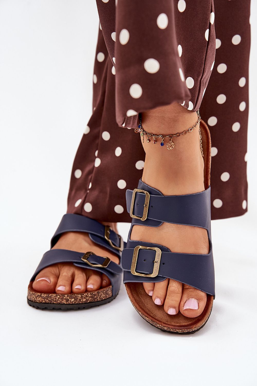  Sandał Klapki Model Vesina WD302 Navy - Step in style 