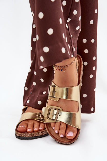  Sandał Klapki Model Vesina WD302 Gold - Step in style 