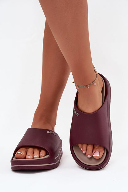 Sandał Klapki Model Big Star SS274425 Bordo - Step in style 
