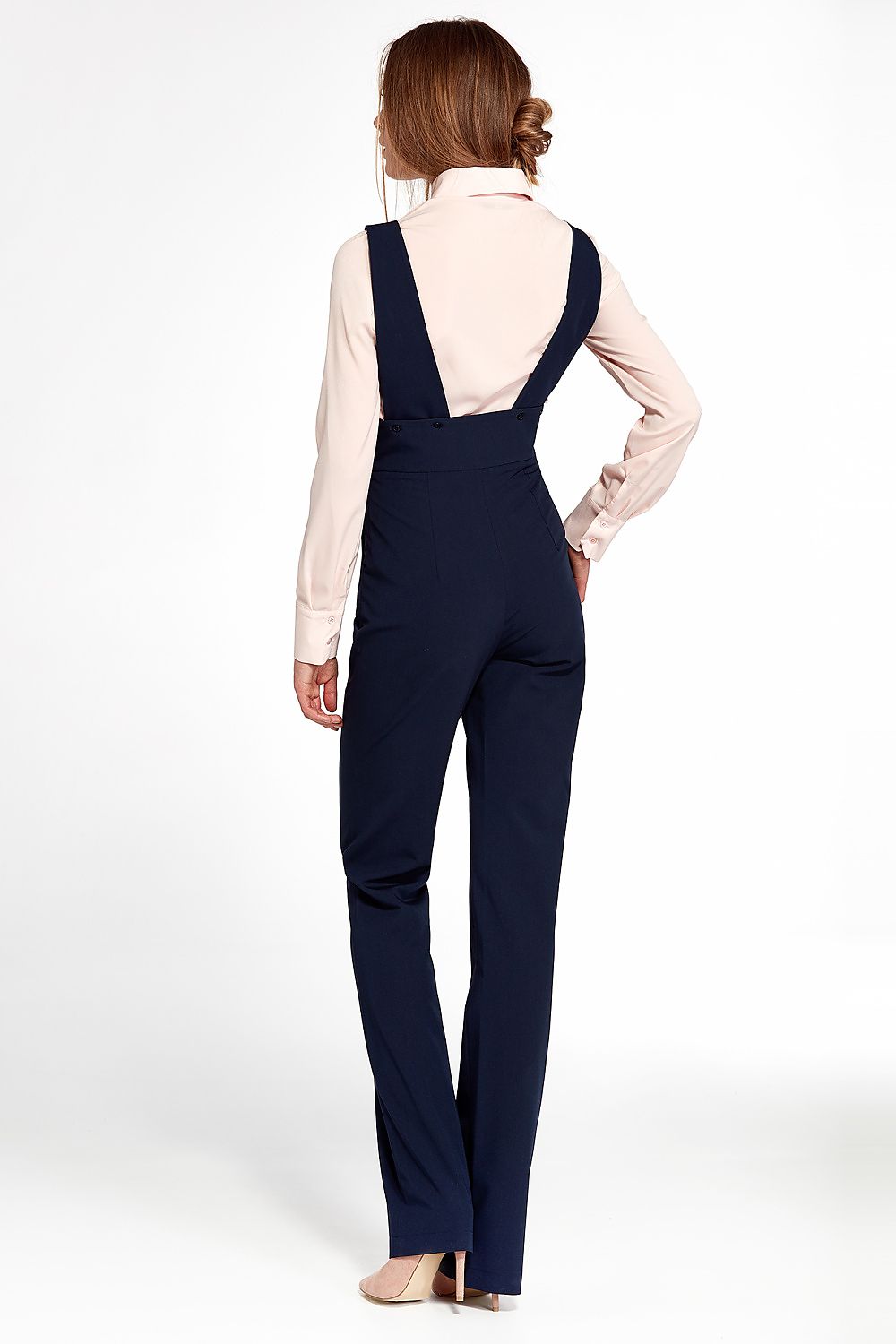   Granatowy kombinezon z szelkami KM19 Navy - Nife 