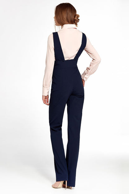   Granatowy kombinezon z szelkami KM19 Navy - Nife 