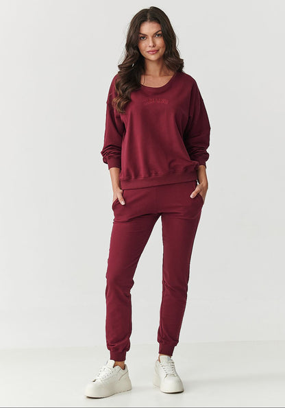  Spodnie Komplet Model M891 Bordo - Makadamia 