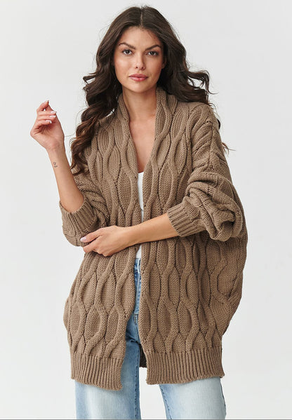  Sweter Kardigan Model S163 Cappuccino - Makadamia 