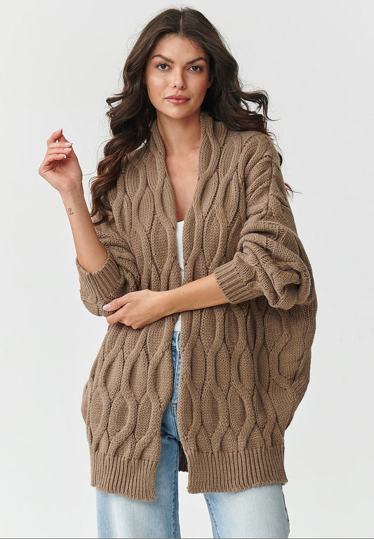  Sweter Kardigan Model S163 Cappuccino - Makadamia 
