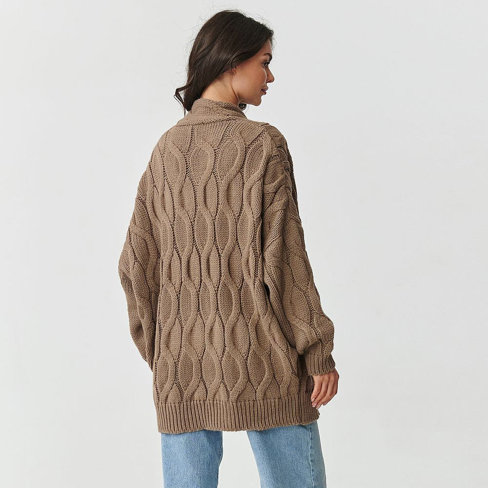  Sweter Kardigan Model S163 Cappuccino - Makadamia 