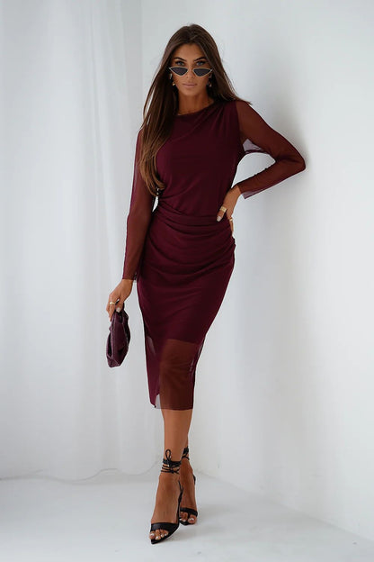  Sukienka Model Lush 363934751 Bordo - LaBalancia 