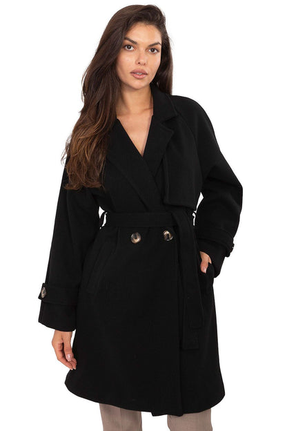   Płaszcz Damski Model IT-PL-A9589.58 Black - Rue Paris 
