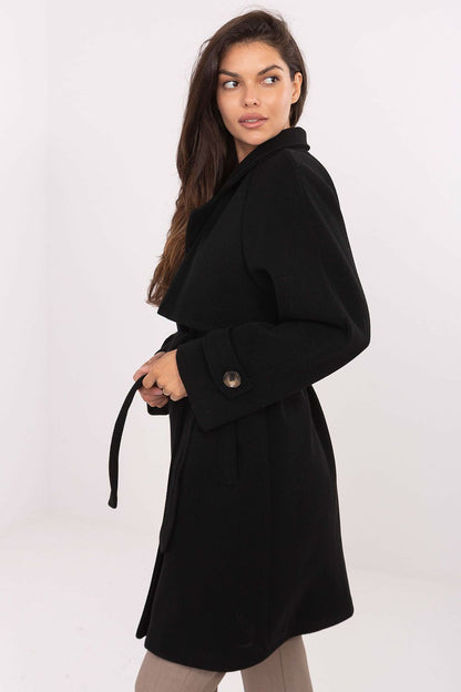   Płaszcz Damski Model IT-PL-A9589.58 Black - Rue Paris 